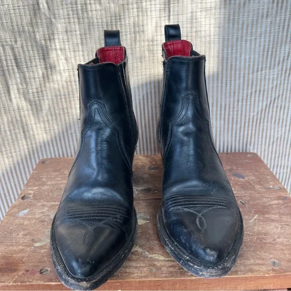 Frye x Matt Schultz Western Chelsea Split Leather Black Ankle Boot - Picture 2 of 11